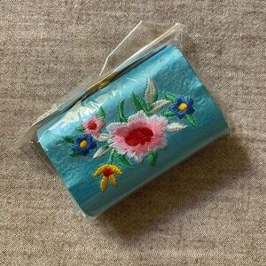 EMBROIDERED BLUE LIPSTICK CASE WITH MIRROR FITS TWO LIPSTICKS 💄💄💄💋💋💋